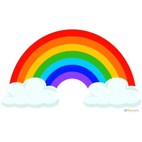 Rainbow and clouds clipart | FREE DOWNLOAD | Pearly Arts