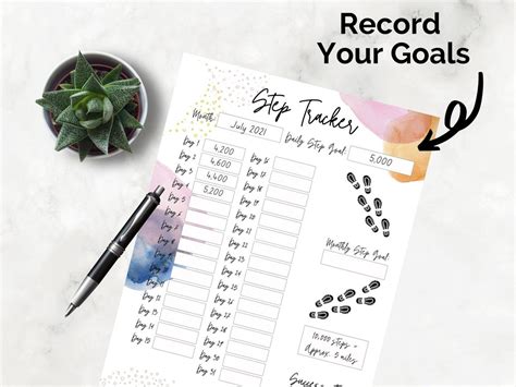 Printable Step Tracker & Water Tracker Set Walking Challenge | Etsy