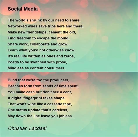 Social Media - Social Media Poem by Christian Lacdael