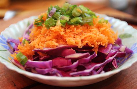 Spring Onion, Red Cabbage & Carrot Salad + A surprise visit! - Dish by Dish