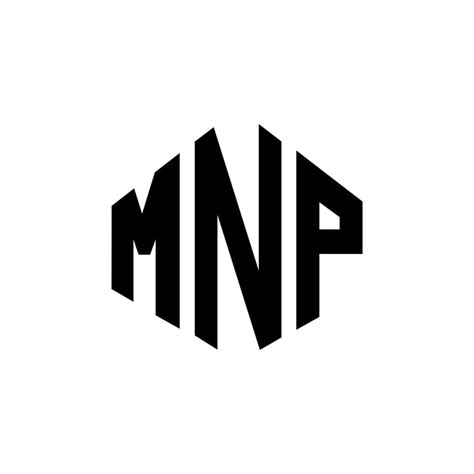 diseño de logotipo de letra mnp con forma de polígono. diseño de logotipo en forma de cubo y ...