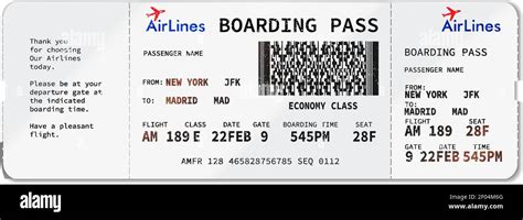 Airlines boarding pass isolated ticket template. Vector passenger card ...