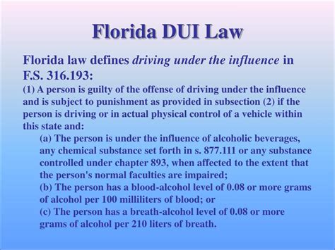 PPT - Florida Basic Recruit Training Program Law Enforcement DUI TRAFFIC STOPS Legal Issues ...