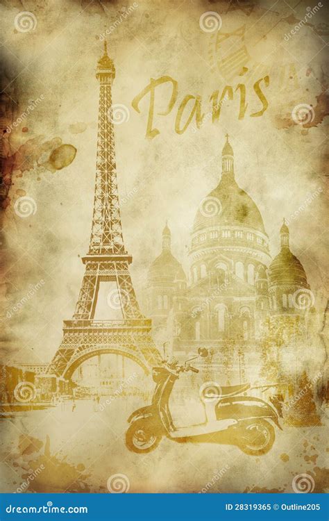 Vintage Paris Postcard Royalty Free Stock Photo - Image: 28319365