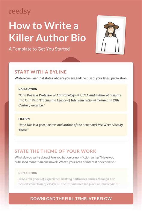 How To Write A Memorable Author Bio (With Template) Throughout Bio Card Template - Professional ...