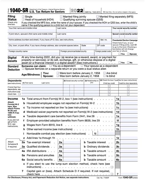 2023 Form 1040 Sr - Printable Forms Free Online