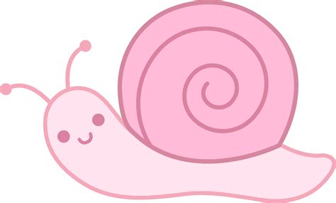 Cute Pink Snail - Free Clip Art