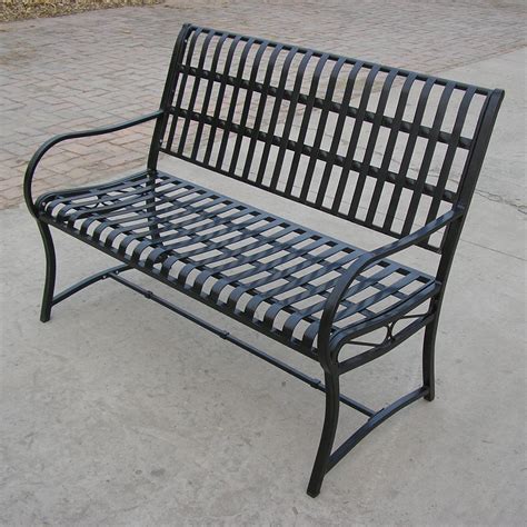 Oakland Living Noble 4 ft. Outdoor Metal Bench - Walmart.com