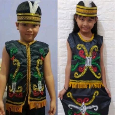 Jual Baju Adat Dayak Anak Laki Perempuan TK SD // Pakaian Adat KalTim ...