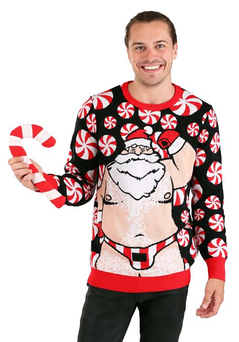 Ugly Christmas Sweater Santa Candy Cane