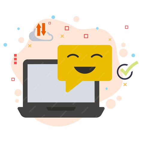 Premium Vector | Laptop with Smile Emoji Stock illustration, Employee ...