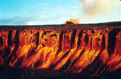 Hawaii Volcanoes National Park. 1969-1971 Mauna Ulu eruption of Kilauea Volcano. Cascade and ...