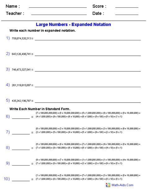 30++ Expanded Notation Worksheets – Worksheets Decoomo