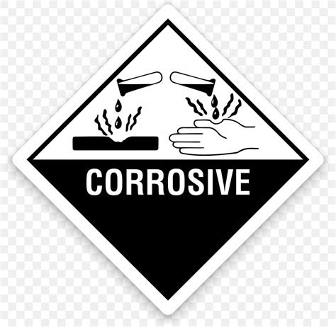 HAZMAT Class 8 Corrosive Substances Dangerous Goods Label Corrosion, PNG, 800x800px, Corrosive ...