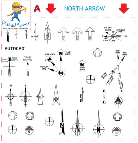 North Arrow Dwg - in AutoCAD Block (130,78 KB)