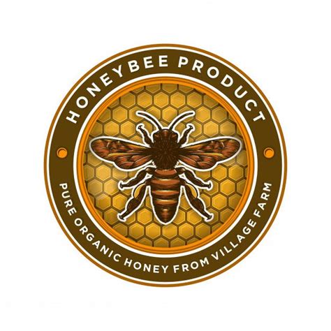 Premium Vector | Logo design for honey products or honey bee farms | Honey logo, Vector logo ...