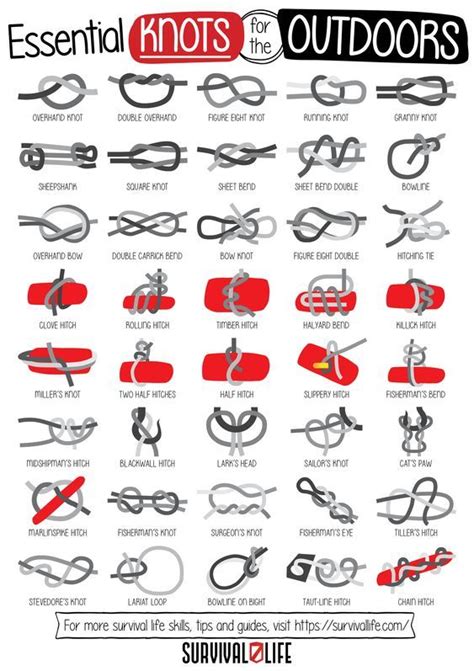 Essential Knots Every Survivalist Needs To Know Poster | Survival knots, Survival skills life ...