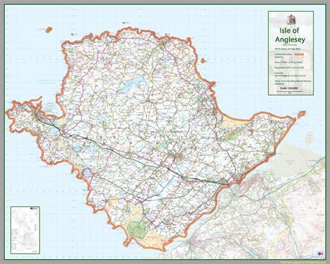 Isle Of Anglesey County Map – Tiger Moon