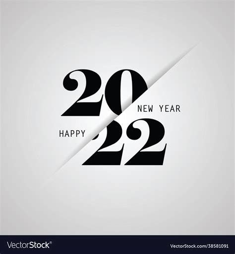 Happy new year 2022 text design Royalty Free Vector Image