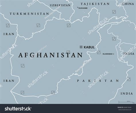 Afghanistan Political Map Capital Kabul Borders Stock Vector (Royalty Free) 684819640 | Shutterstock