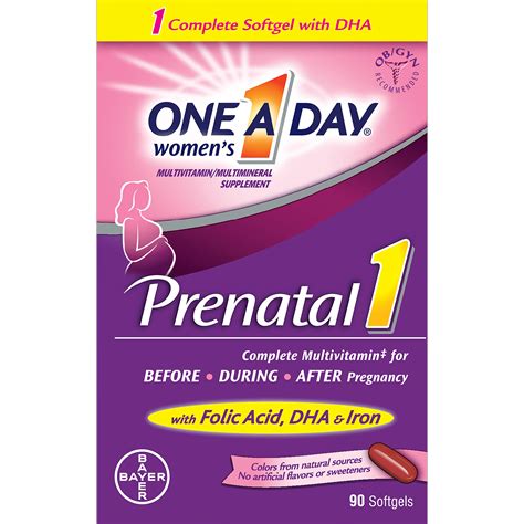 One A Day Women's Prenatal 1 Multivitamin, Supplement for Before, During, and Post Pregnancy ...