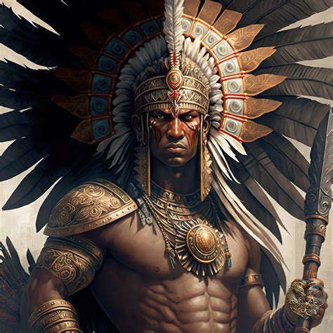 Black Male Aztec Warrior Wearing Headdress - Etsy