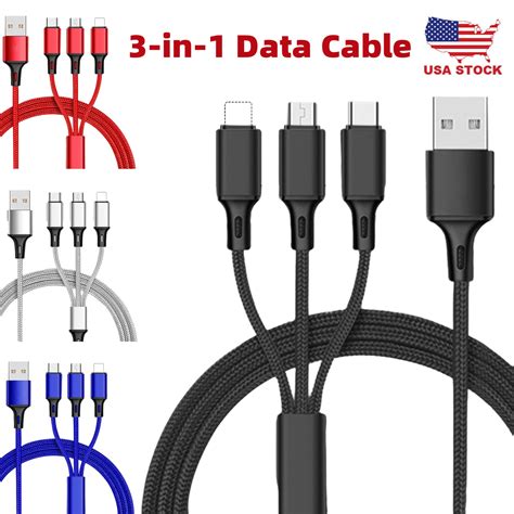 3 in 1 Universal USB Charging Cable Multi-Functi