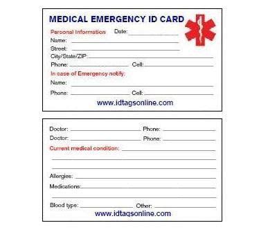 Medical Wallet Card Template 8 Best Of Free Printable Medical Cards ...