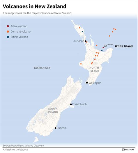 New Zealand Volcanoes Map - Middle East Political Map