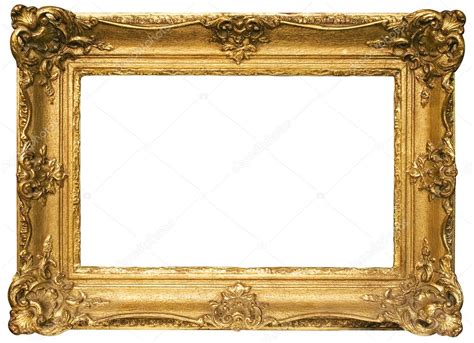 Gold Plated Wooden Picture Frame with Clipping Path Stock Photo by ...