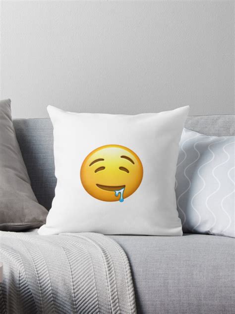 "Drooling Face Emoji" Throw Pillow by alexmurawski | Redbubble