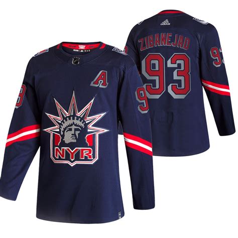 New York Rangers #93 Mika Zibanejad Navy Men's Adidas 2020-21 Reverse ...