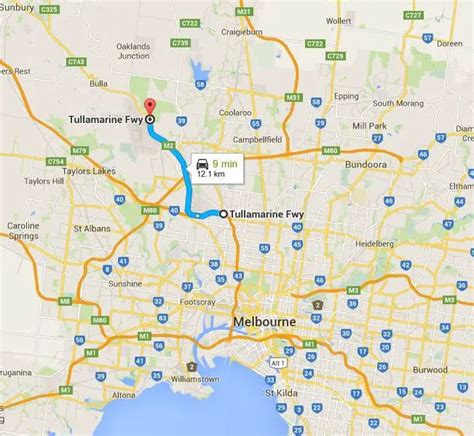 Tullamarine Freeway - Melbourne Airport & Map