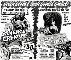 A 1955 double-bill Old Movie Posters, Horror Monsters, Scary Monsters