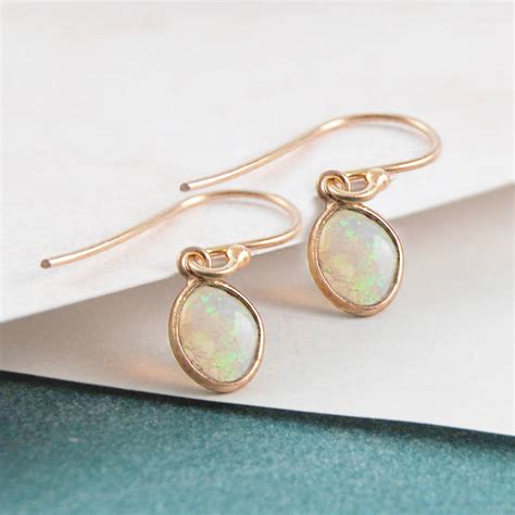 Silver Welo Opal October Birthstone Drop Earrings By Embers | notonthehighstreet.com