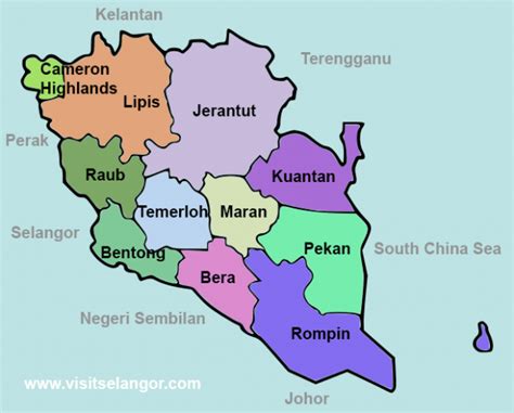 Map of Pahang State – Visit Selangor