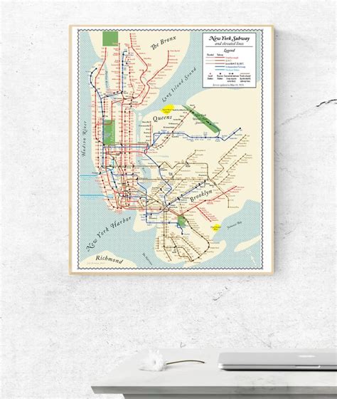 1939 NYC subway map print original retro vintage-style art | Etsy | Nyc ...