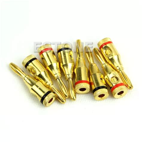 4MM SPEAKER BANANA Plugs Gold Plated Brass Speaker Wire Banana Plugs Connectors £6.61 - PicClick UK