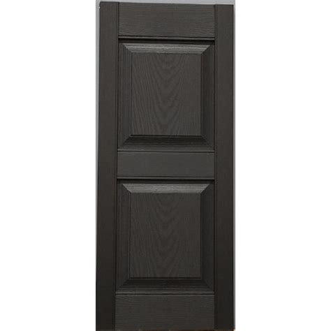 Severe Weather 15-in x 36-in Black Raised Panel Shutters (Actual Size: 14.44-in W x 35-in H ...