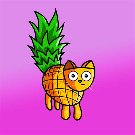 Pineapplecat (Line Art) by Meminmamon on DeviantArt