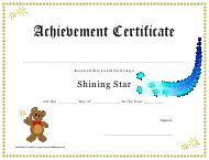Shining Star Achievement Certificate Template Download Printable PDF | Templateroller
