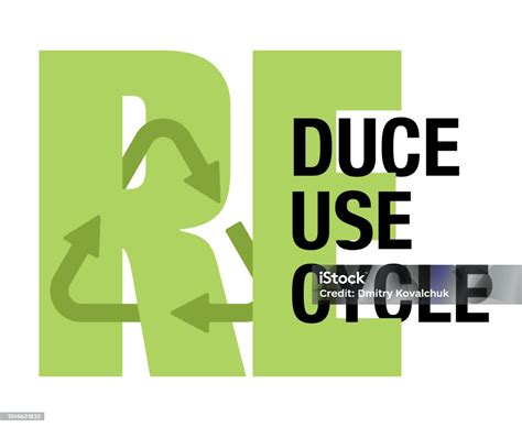 Reduce Reuse Recycle Slogan Environment Saving Stock Illustration - Download Image Now ...