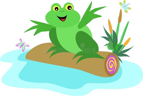 Barney And Friends Frog On Log Clipart