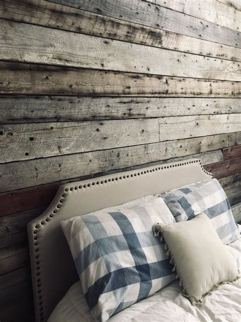 Barn board wall | DIY | accent wall | barn boards | master bedroom | home decor | by fawn maple ...