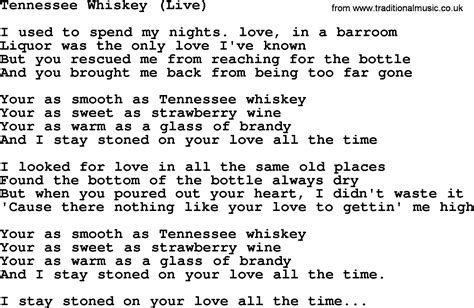 Tennessee Whiskey Lyrics Printable - Printable Word Searches