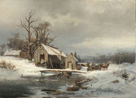 Winter Scene Painting | Gustaf Rydberg Oil Paintings