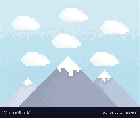 Mountain pixel art Royalty Free Vector Image - VectorStock