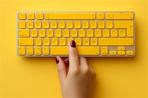 Premium AI Image | Yellow Wireless Keyboard and Mouse Set