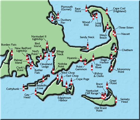 Massachusetts Lighthouse Map