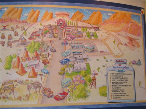 RADIATOR SPRINGS MAP ( Disney Pixar CARS ) | Disney cars, Disney pixar ...